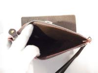 ストラップ付き長財布 ダークブラウン 124