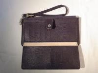 ストラップ付き長財布 ダークブラウン 387