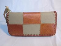 ストラップ付きラウンドファスナー長財布 パッチワーク C 452