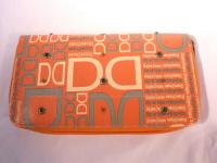 ラウンドファスナー長財布 オレンジ×アイスグレー 610