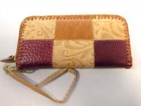 ストラップ付きラウンドファスナー長財布 パッチワーク E 203 ※