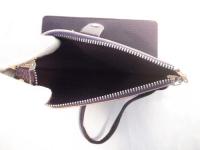 ストラップ付き長財布 ダークブラウン 514