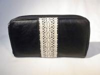 ラウンドファスナー長財布 ブラック×レース 422