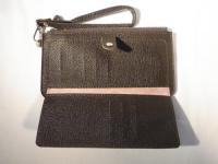 ストラップ付き長財布 ダークブラウン 416