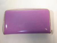 ラウンドファスナー長財布 パープル 215