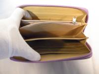 ラウンドファスナー長財布 パープル 215